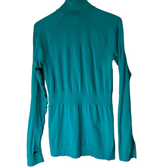 Lucy Womens T-Shirt Large L Teal Blue Athletic Strech 1/4 Zip Running Activewear - Picture 4 of 12